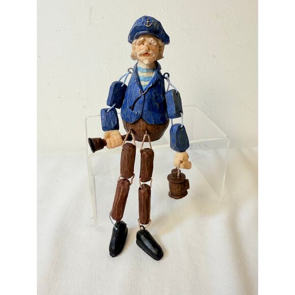 Vintage 6 Anthromorphic Nautical Figurines Sailor with Seacrratures Sitters - Picture 11 of 13